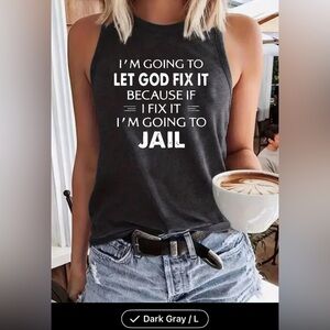 Graphic Tank Top with Bold Text